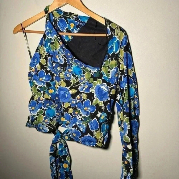 NEW  ZARA floral print Assymetrical top 8784/671 xxl - Picture 5 of 9